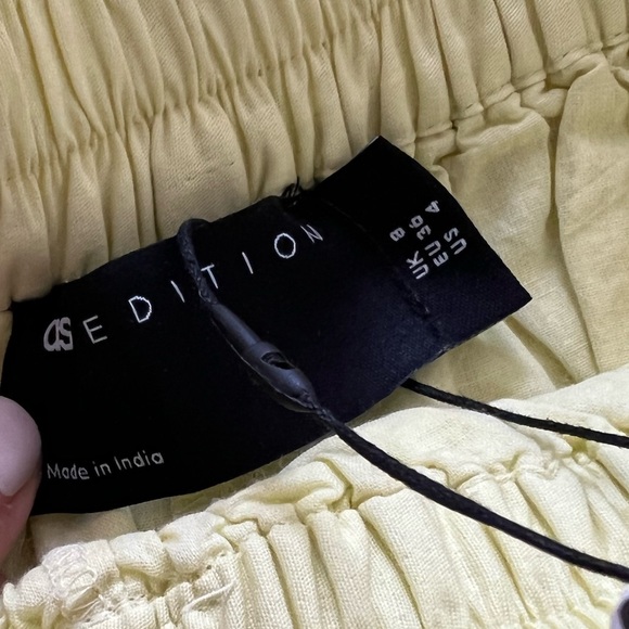 NWT ASOS EDITION CUTWORK EMBROIDERED SHORTS WOMENS SIZE 4 YELLOW - Picture 6 of 6